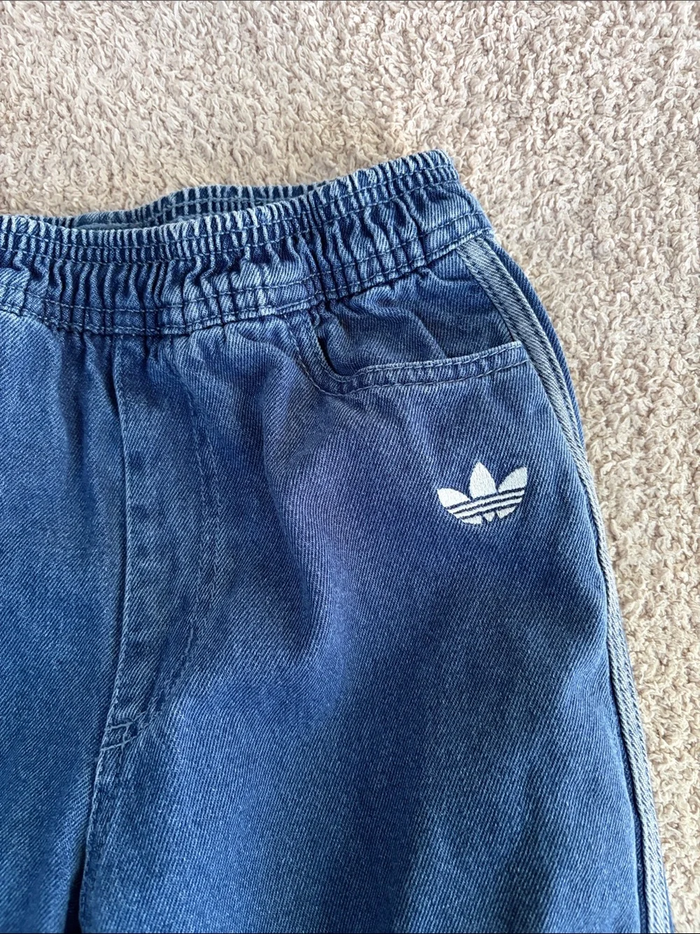 adidas Indigo Denim-Look Track Pants 9-10Y
